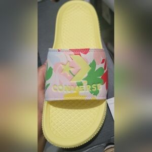 Converse Yellow Floral Slide Sandals
